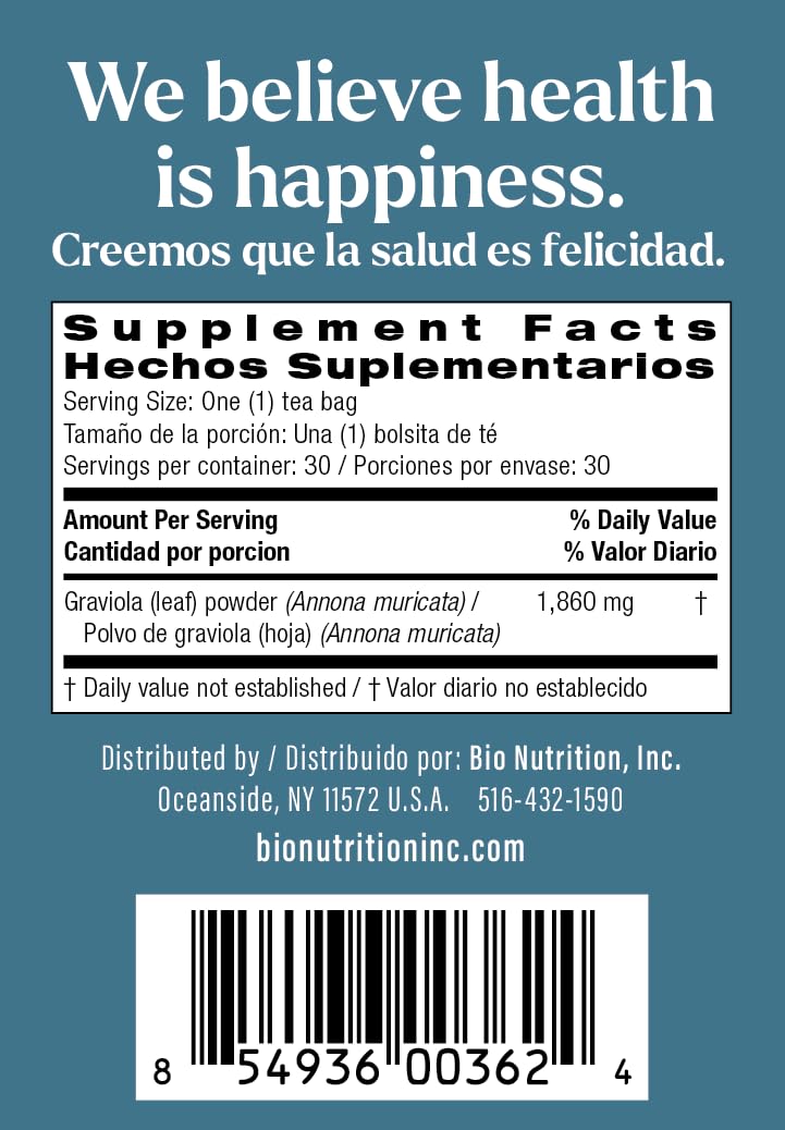 BIO NUTRITION INC. Graviola Tea 30 Bag, 0.02 Pound - Immune Support