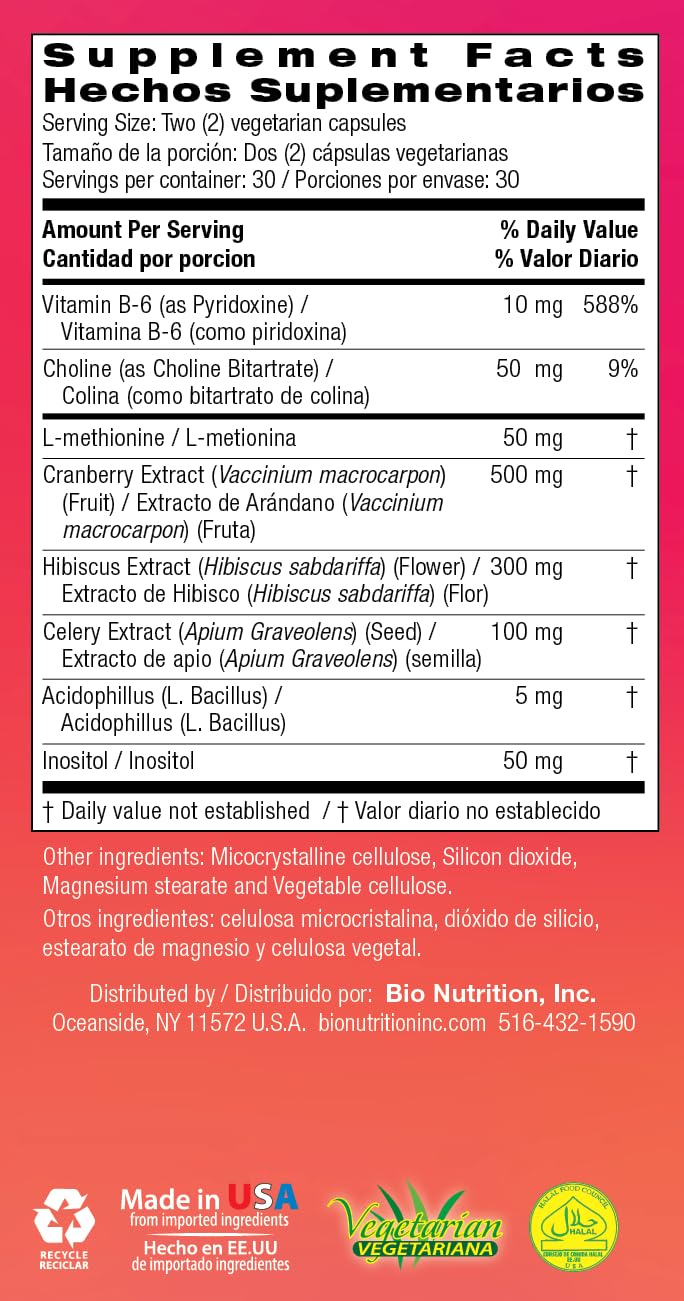 Bio Nutrition Kidney Bladder Wellness - 60 Vegetarian Capsules | UTI Support