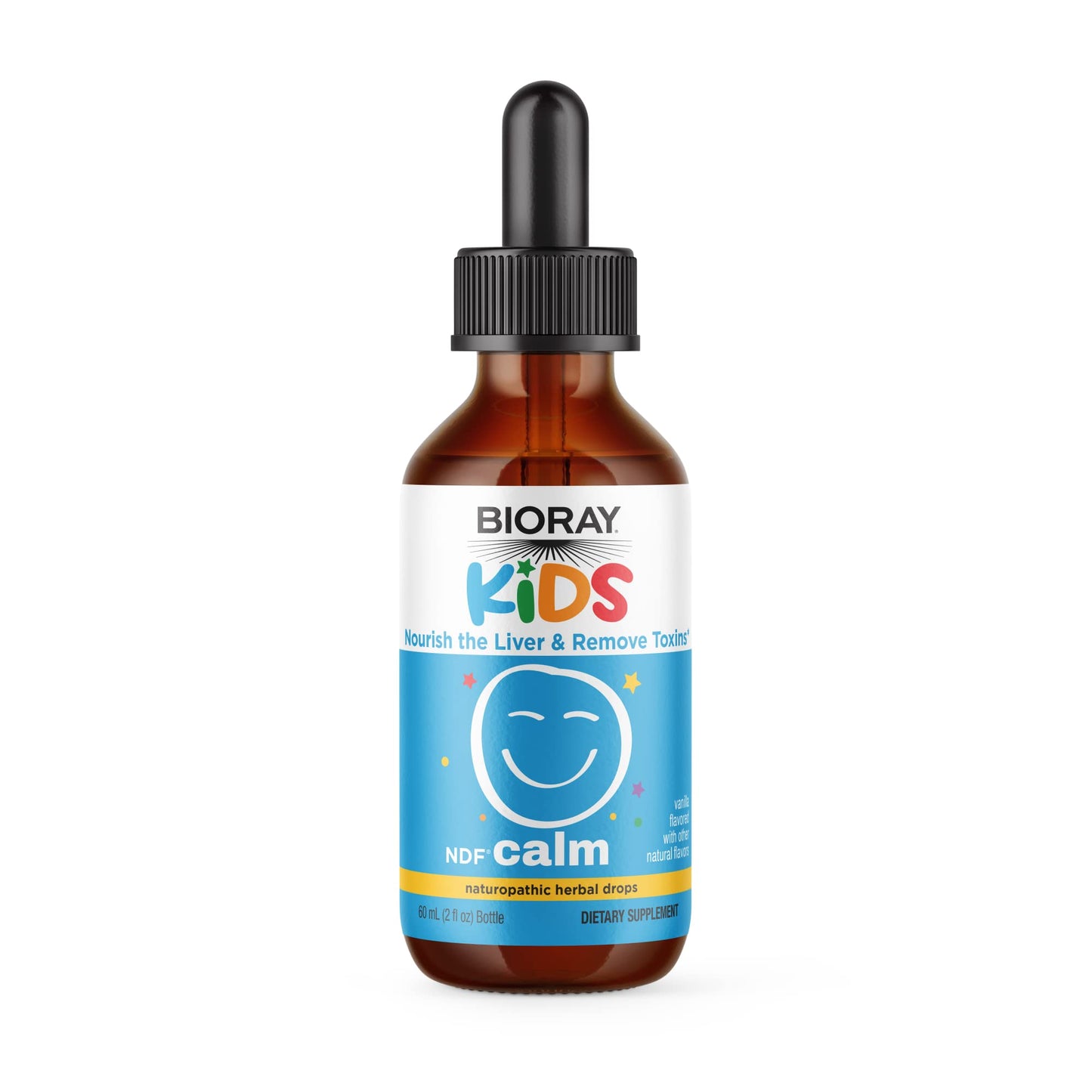 BIORAY Kids NDF Calm Vanilla - 2 fl oz | Liver Support & Toxin Removal | Non-GMO, Vegan, Gluten Free