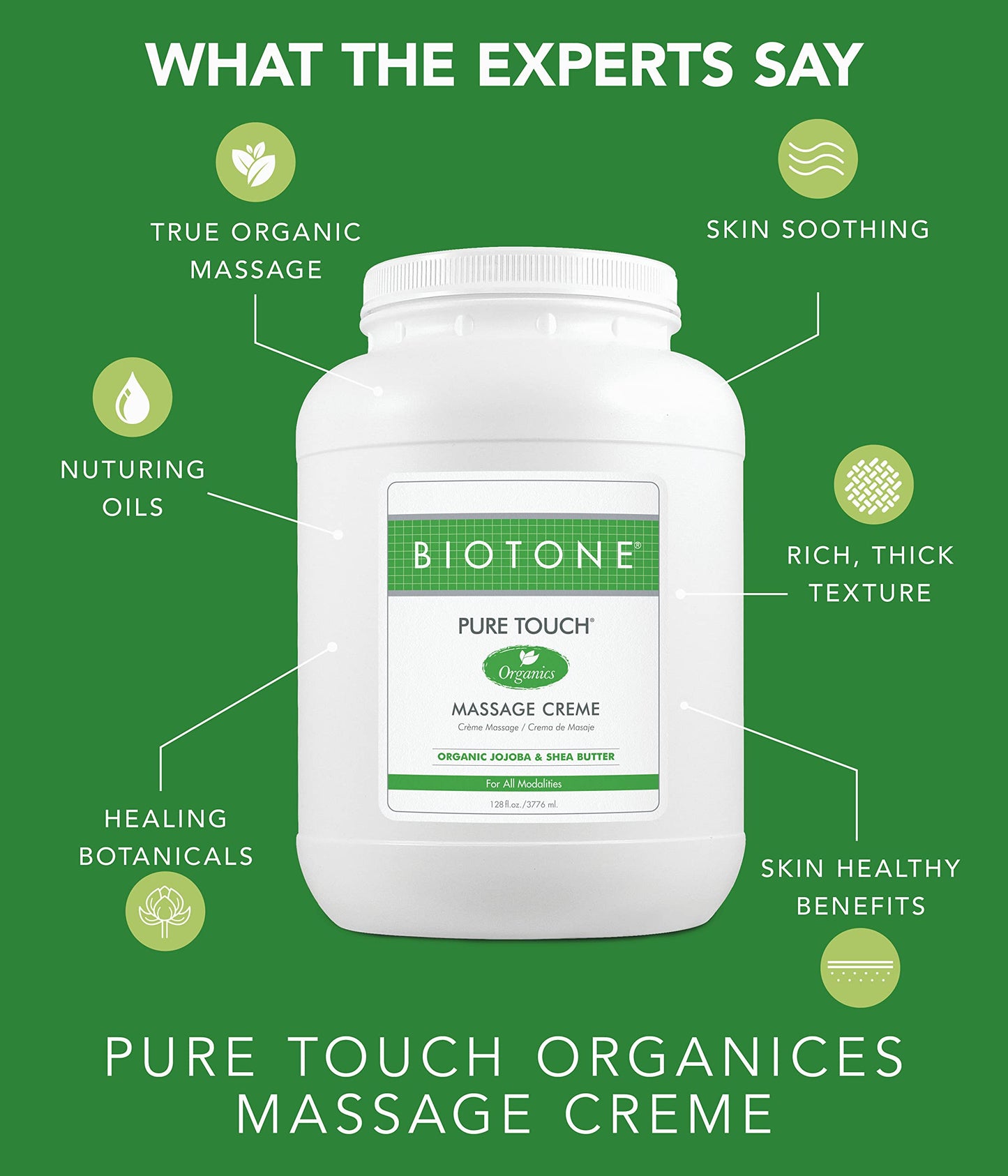 BIOTONE Pure Touch Organics Massage Creme - True Organic Massage