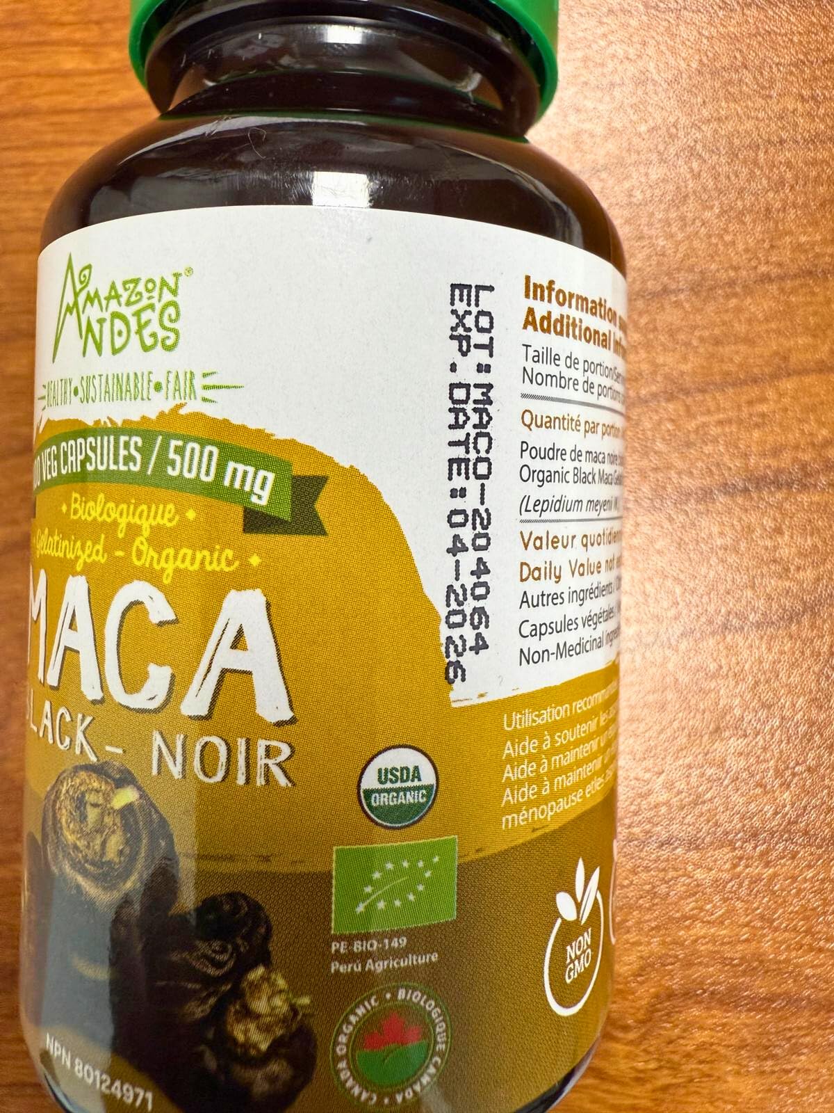 Black Maca Root Capsules – Organic Vegan, 1500mg per Serving | Men's Health