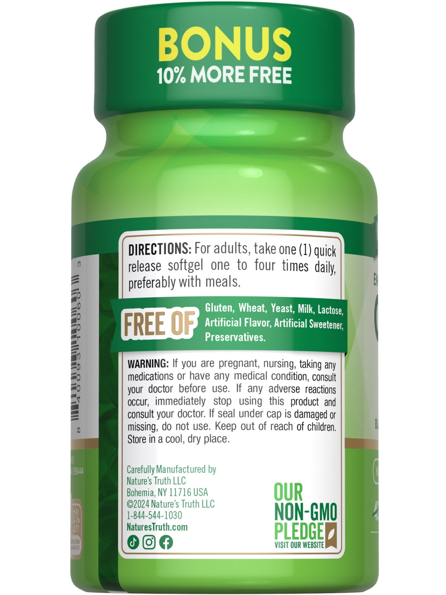 Nature's Truth CoQ10 100mg Softgels with Black Pepper – Non-GMO & Gluten Free