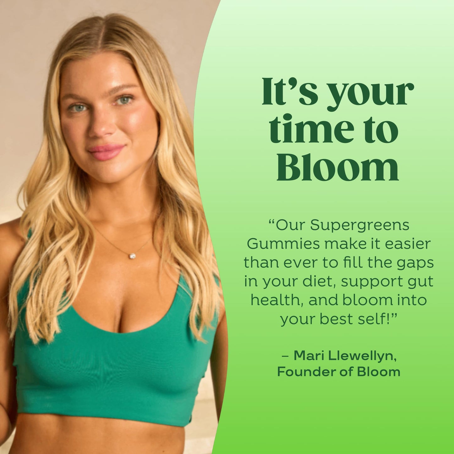 Bloom Super Greens Gummies - Strawberry Kiwi Digestive Support & Fiber