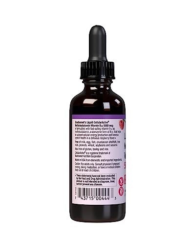Bluebonnet Liquid Methylcobalamin B12 5000 mcg – Raspberry, 2 fl oz – Vegan