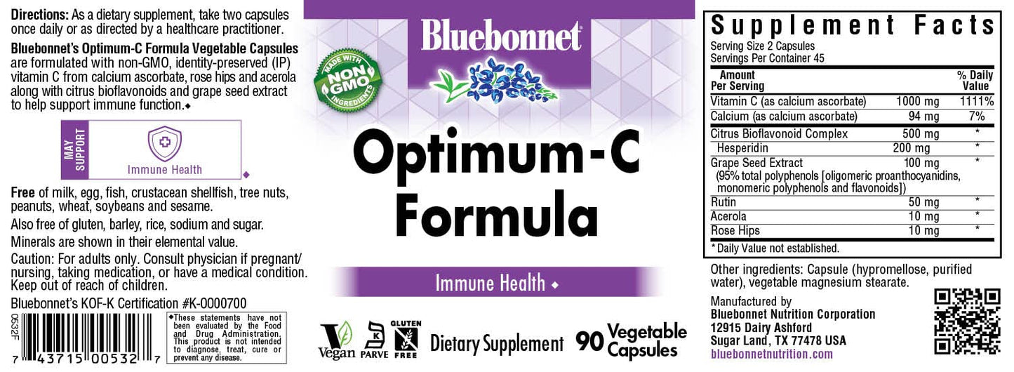BlueBonnet Optimum C Formula Vegetable Capsules – 90 Count