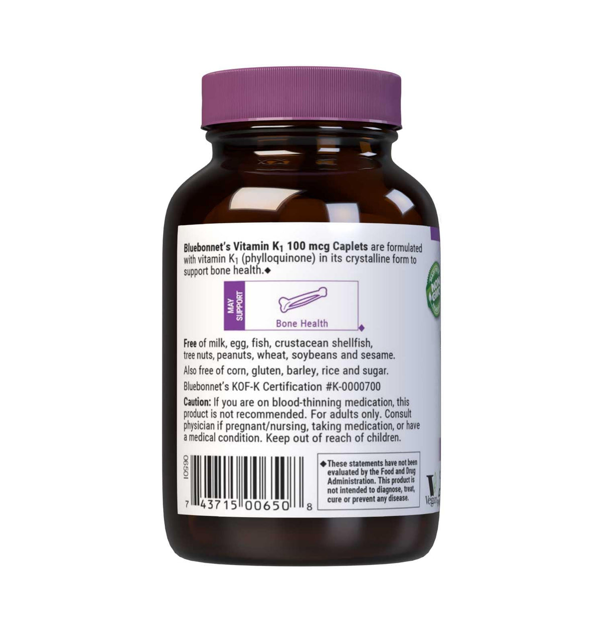 BlueBonnet Vitamin K1 100 mcg – Supports Bone Health (Pack of 2) | Vegan, Non-GMO, Kosher, Gluten-Free BritishVita | Premium UK Vitamins & Wellness Supplements