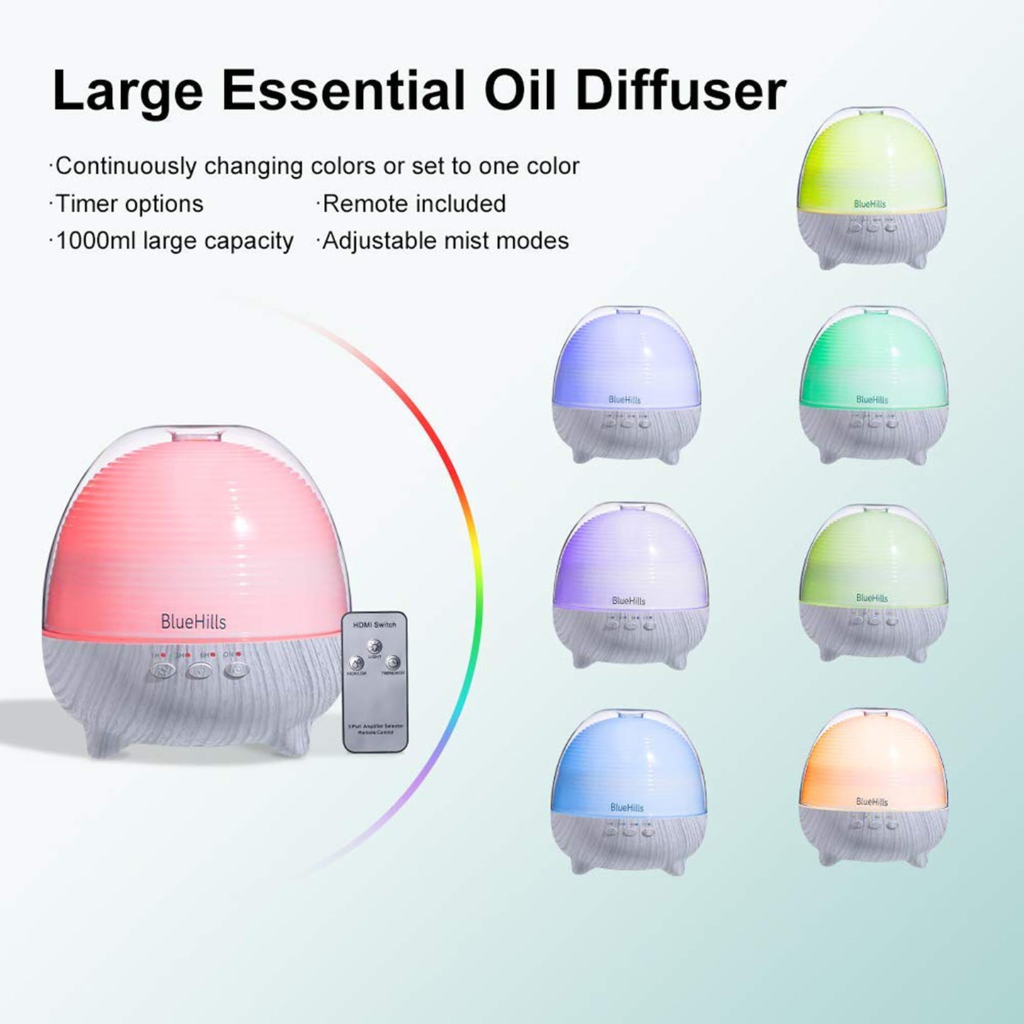 BlueHills Premium 1000ml Large Room Diffuser with Remote