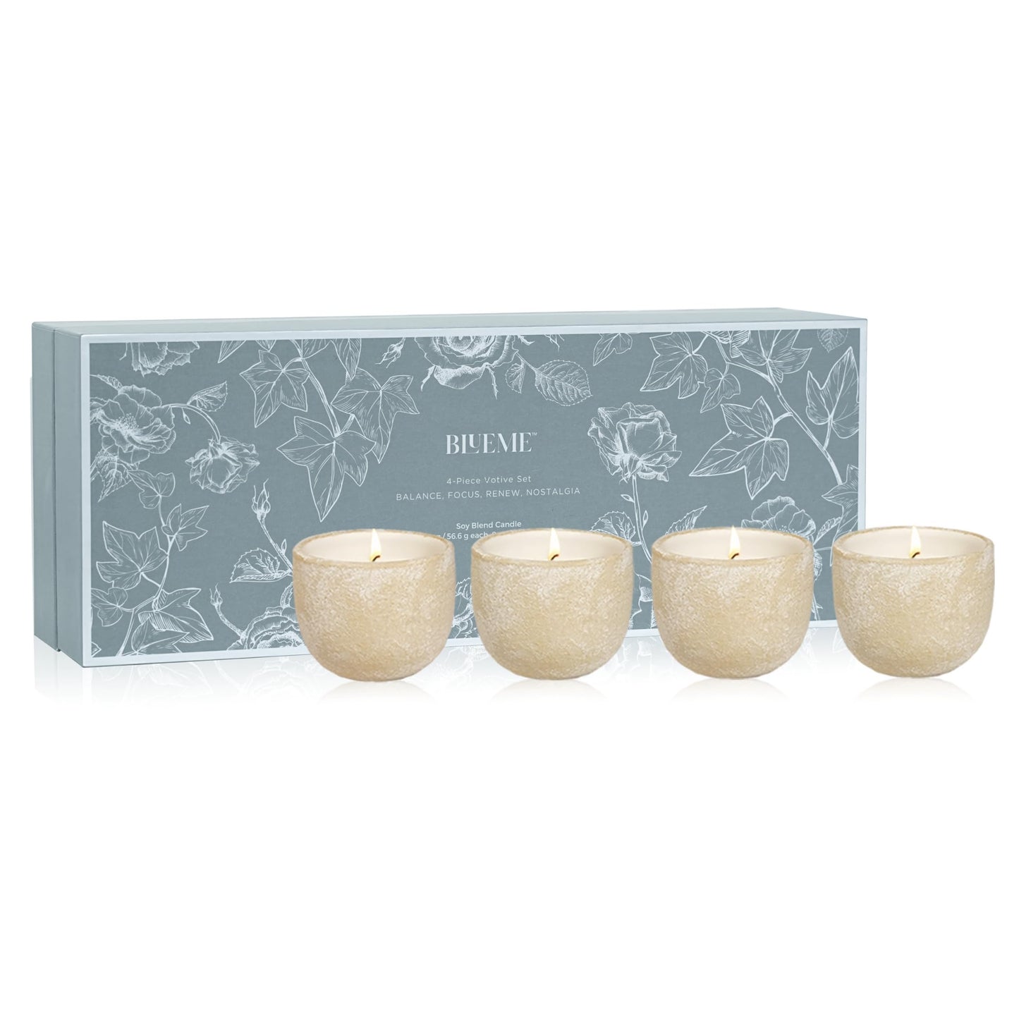 Blueme Mother's Day Fragrance Votive Gift Set – Balance, Focus, Renew, Nostalgia