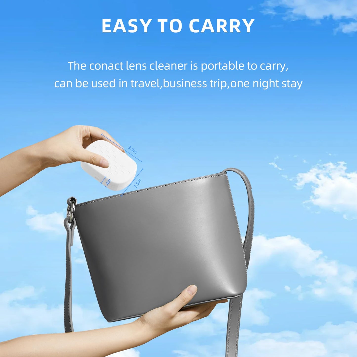 BNXXL SKIN Contact Lens Cleaner – White, USB Charging, Night Light