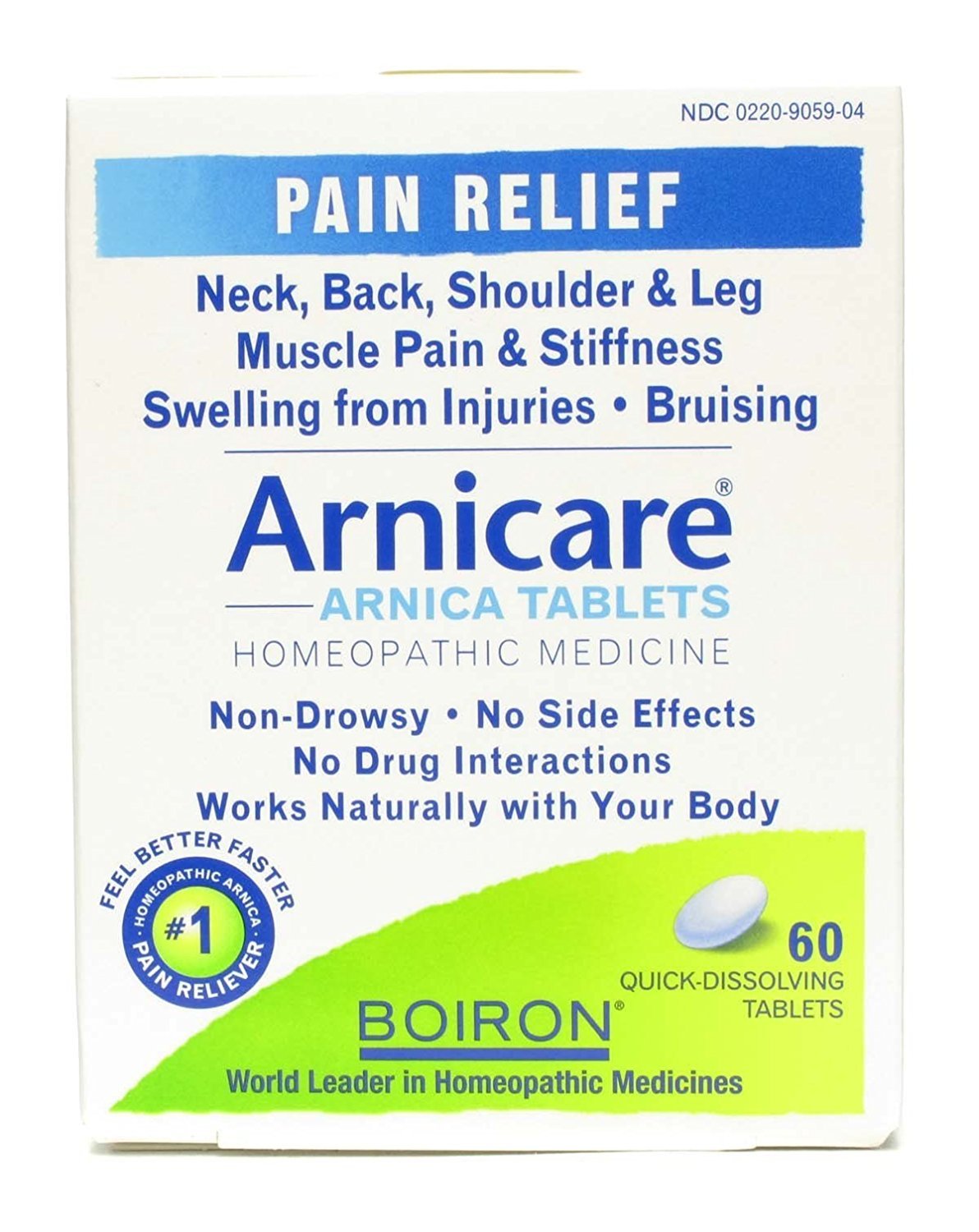 Boiron Arnicare Arnica Tablets 60 ea Pack of 3 | Pain Relief