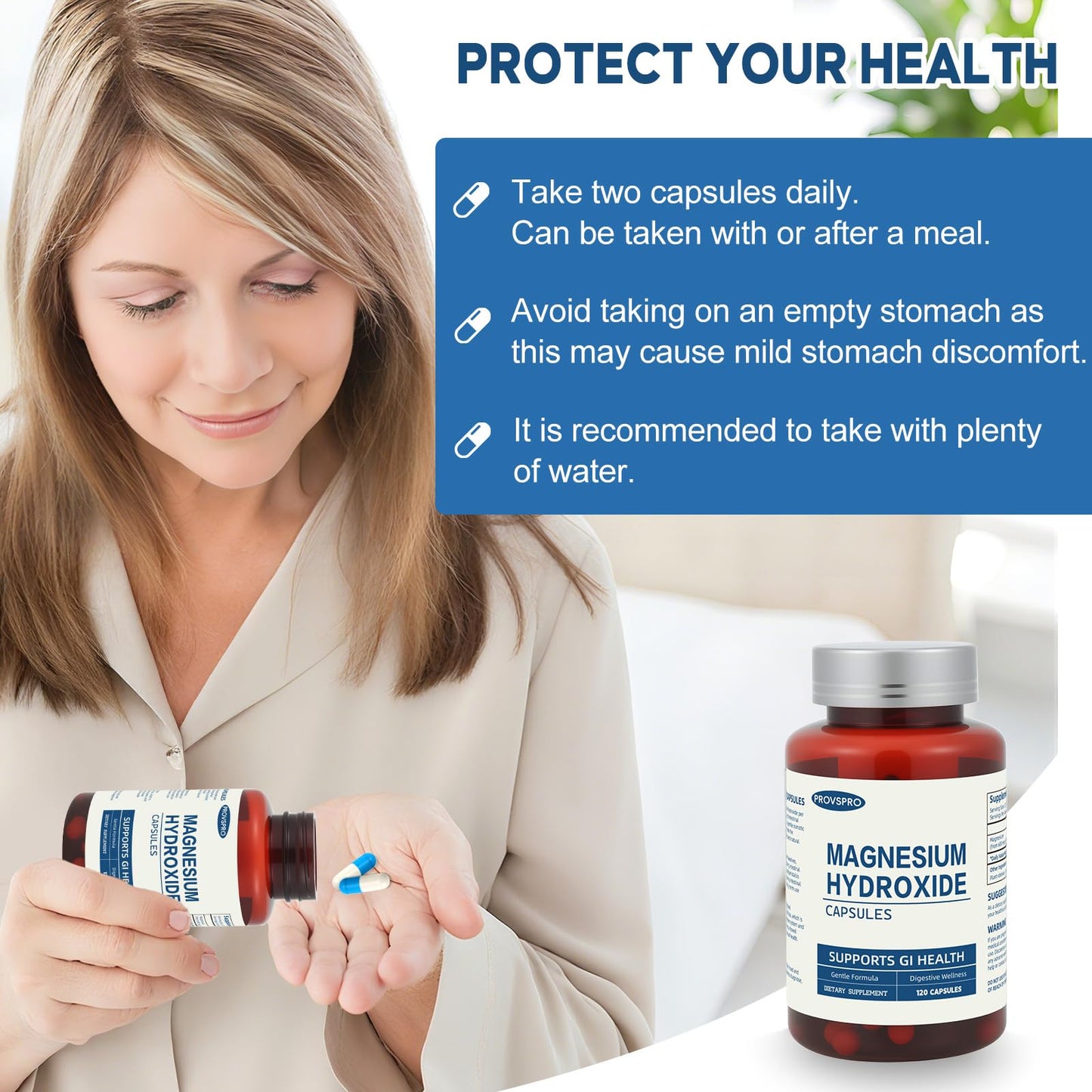 Magnesium Hydroxide Capsules – Constipation Relief & Digestive Health (120 capsules)