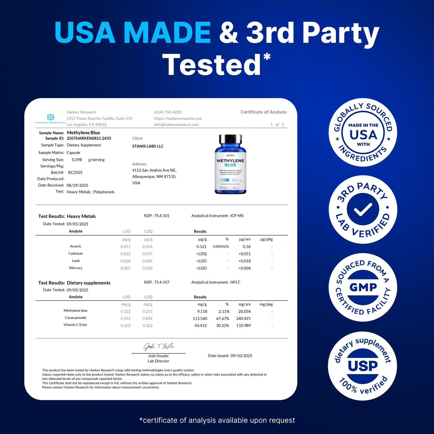 Ultimate Methylene Blue Capsules 20mg – Brain Focus & Energy, USA Made