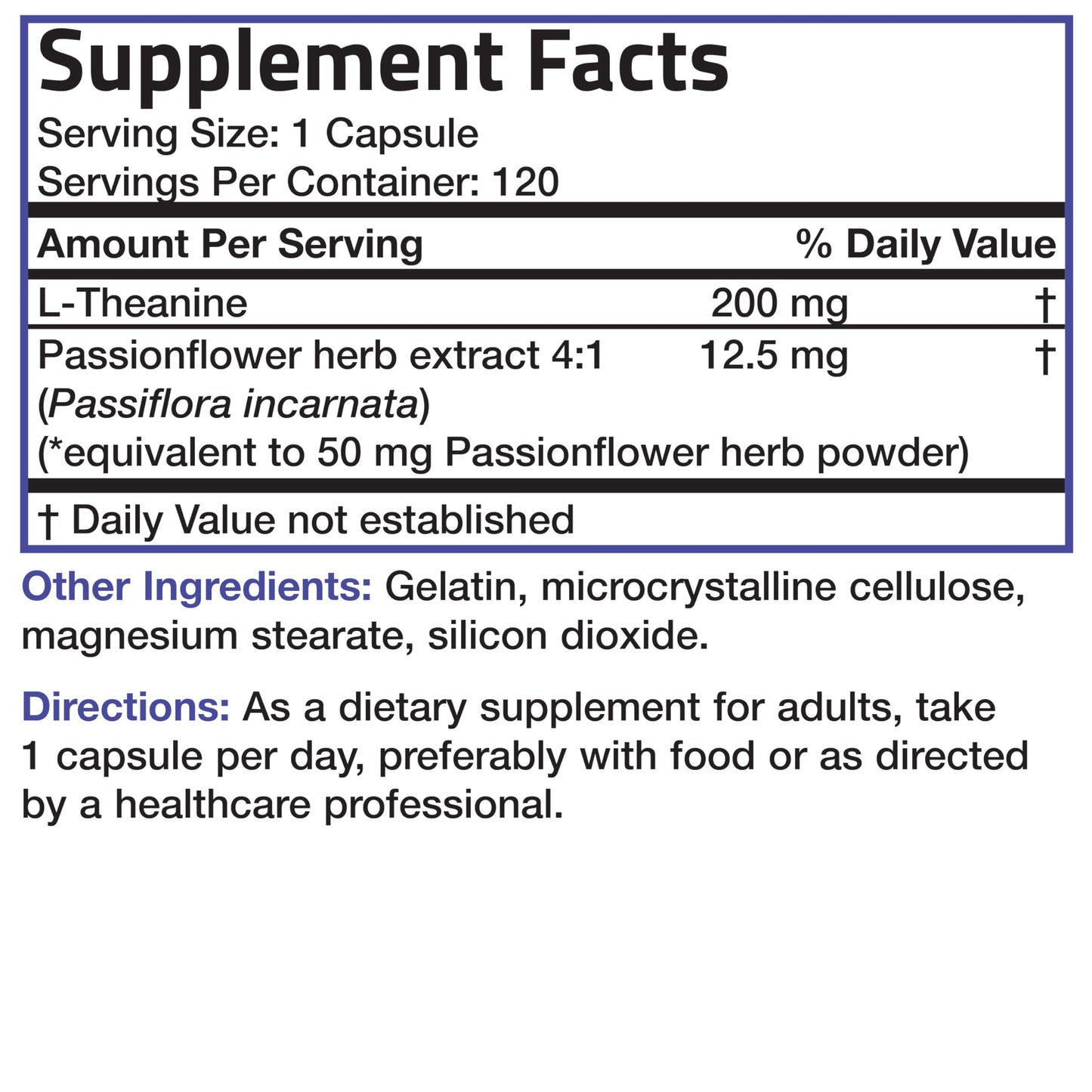 Bronson L-Theanine 200mg (Double-Strength) with Passion Flower - 120 Capsules | Stress & Focus Support