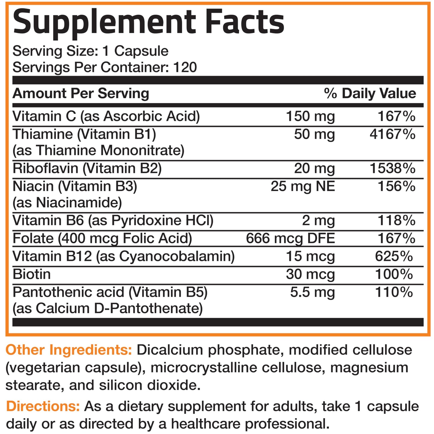 Bronson Vitamin B Complex + Vitamin C – Immune & Energy | 360 Capsules