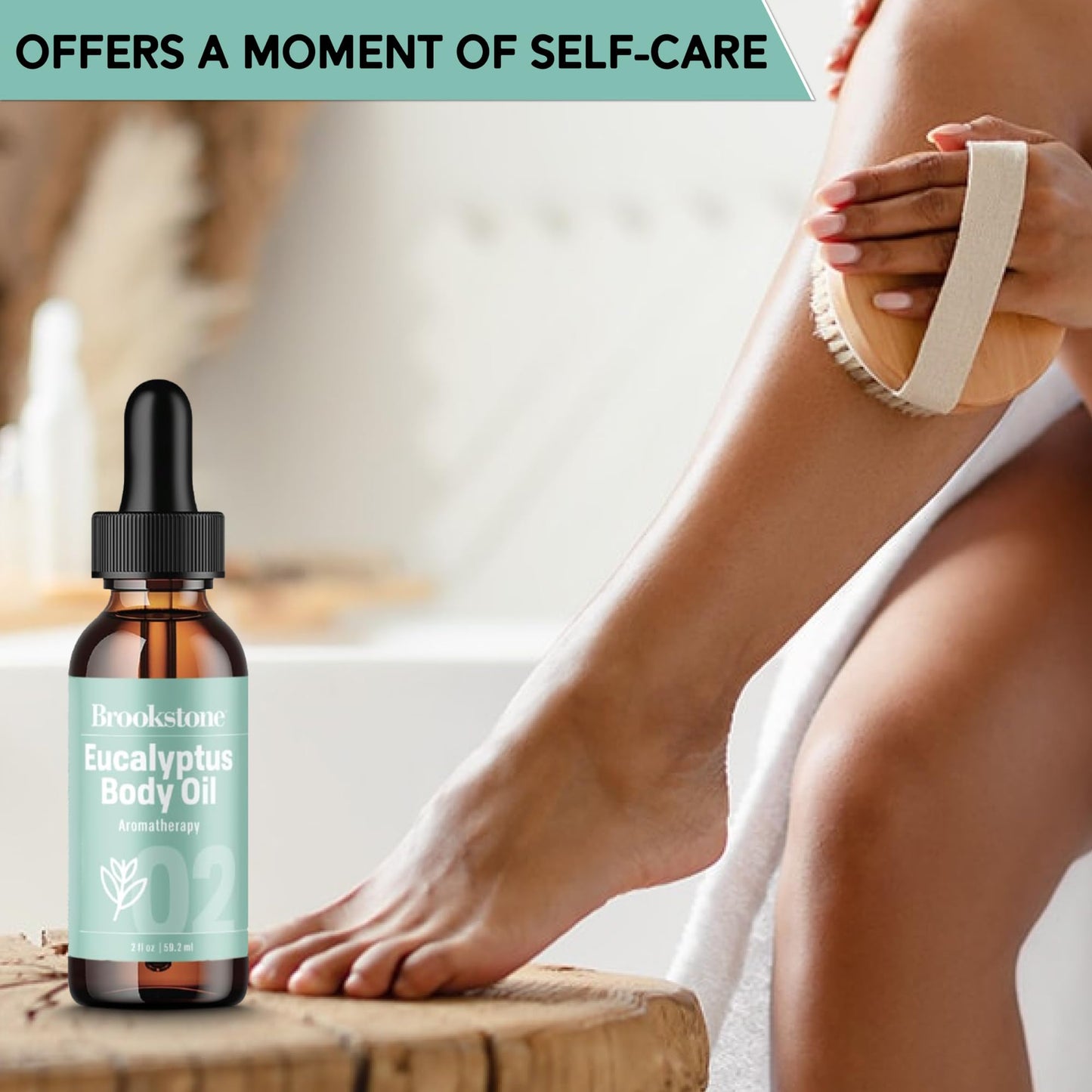 Pink Sky Brookstone Lymphatic Drainage Massage Kit | Wood Massager & Lymphatic Oil