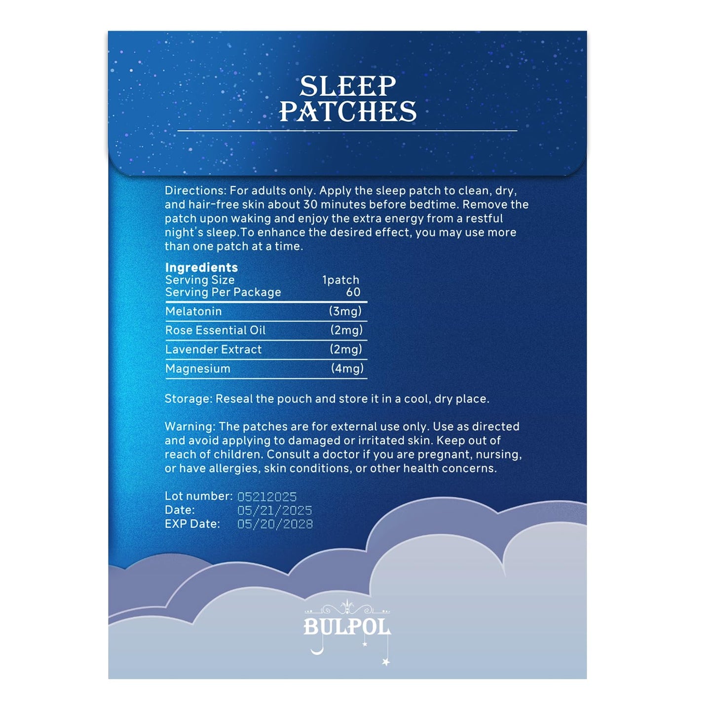 BULPOL Sleep Patches for Adults – 60 Pack, All-Natural Deep Sleep