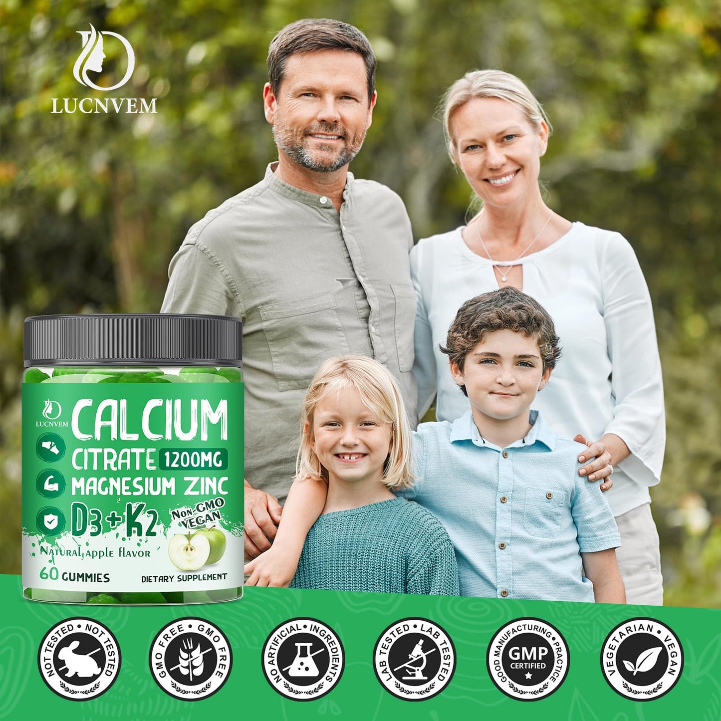 Calcium Citrate 1200 mg Gummies with Vitamin D3 – Vegan Bone & Teeth Support