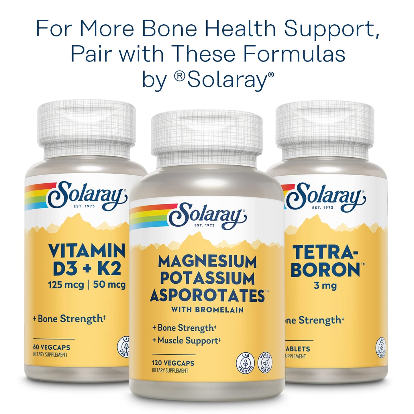 SOLARAY Calcium & Magnesium Citrate 2:1 Ratio with Vitamin D-3 - High Absorption, 180 Capsules
