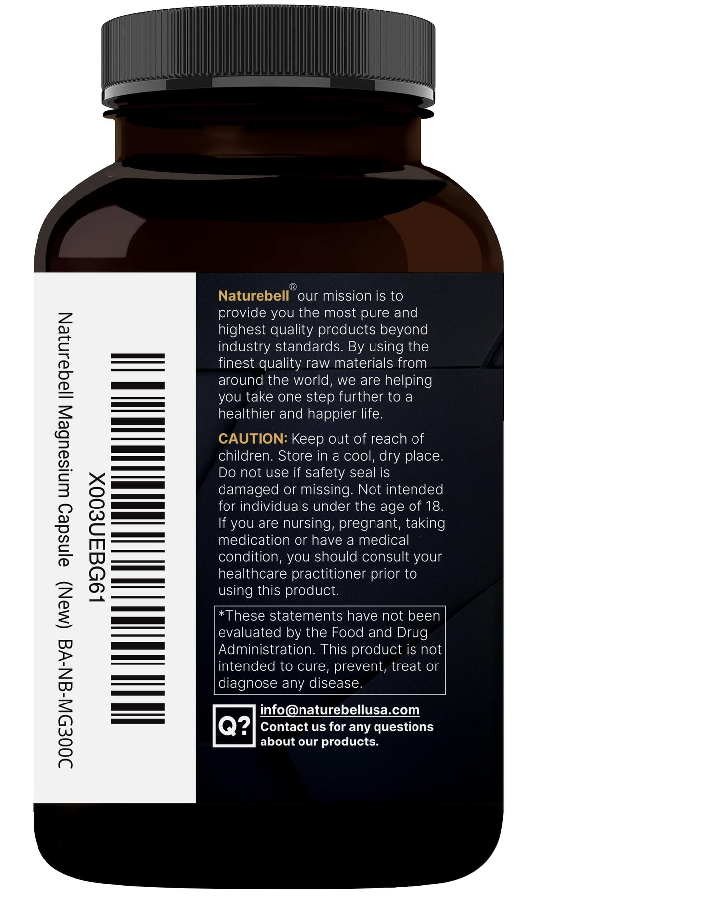 Magnesium Complex 400mg | 300 Capsules | Glycinate & Citrate | Non-GMO