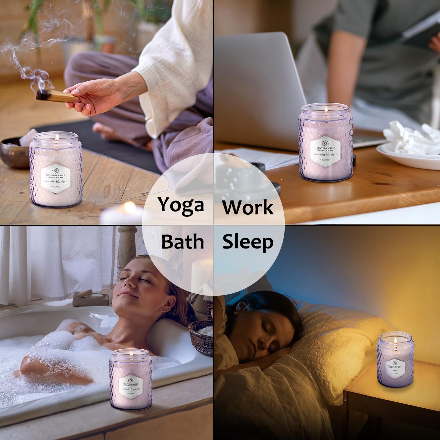 6 Pack Aromatherapy Candles Gift Set – Soy Wax, 240 Hours Total Burn Time
