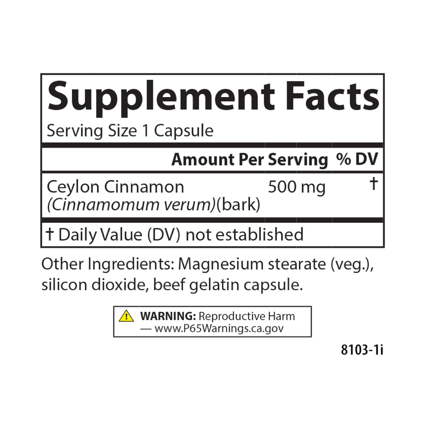 Carlson Ceylon Cinnamon Capsules - 500 mg, 180 ct | True Cinnamon Extract