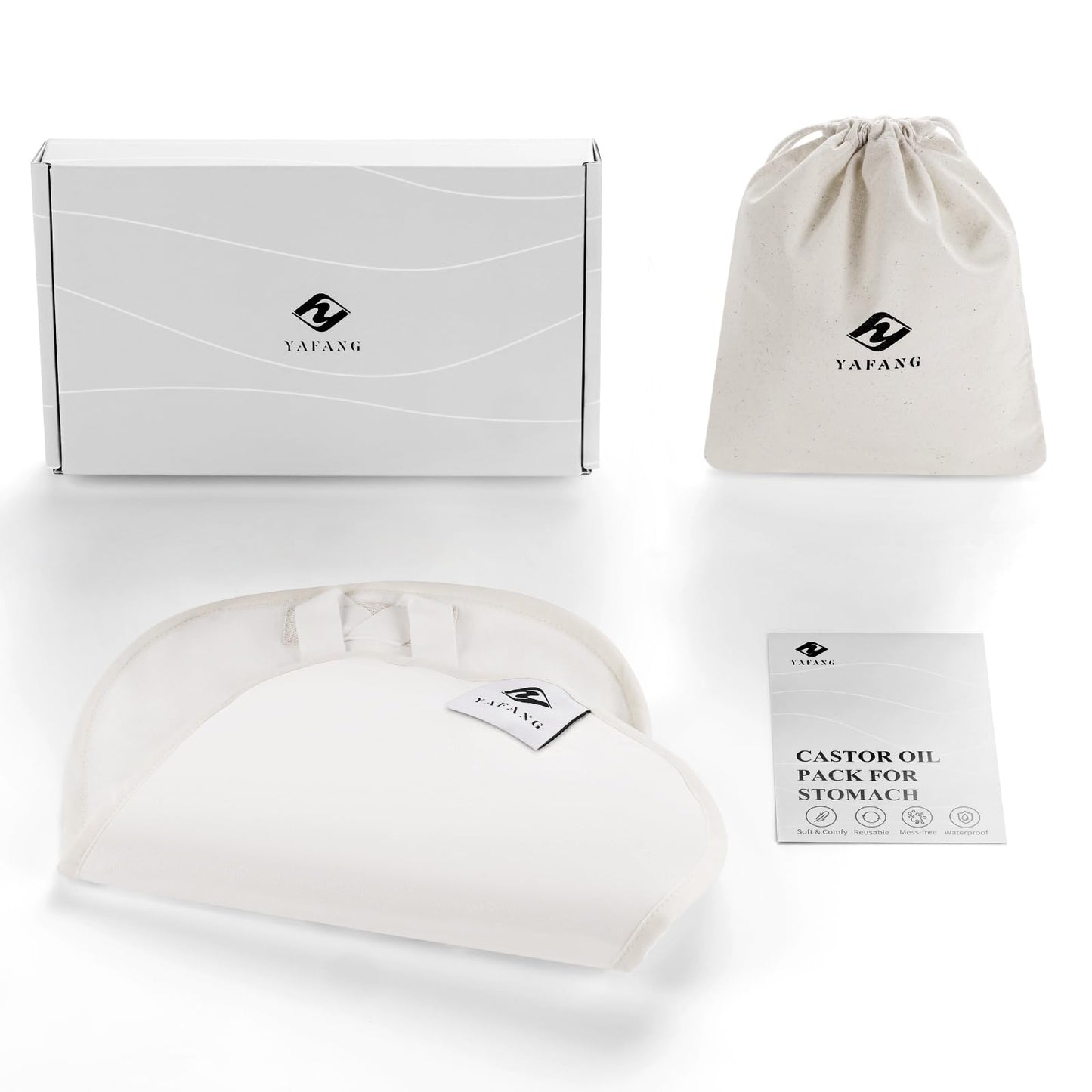 Castor Oil Pack Wrap for Stomach – Premium Cotton Flannel & Reusable Straps