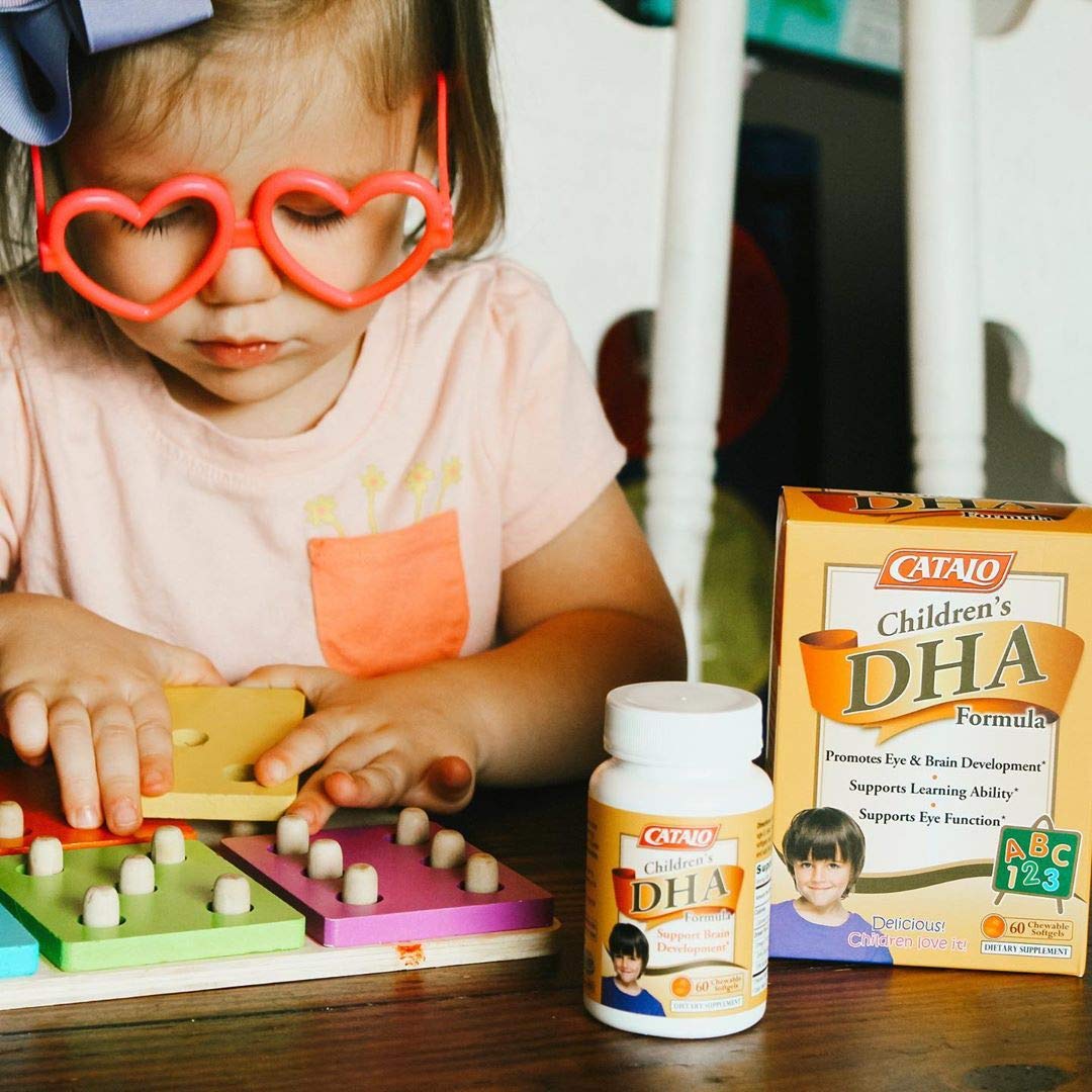 CATALO Children’s DHA Formula – 200mg DHA Chewable Softgels for Kids, Orange Flavor, 30 Softgels