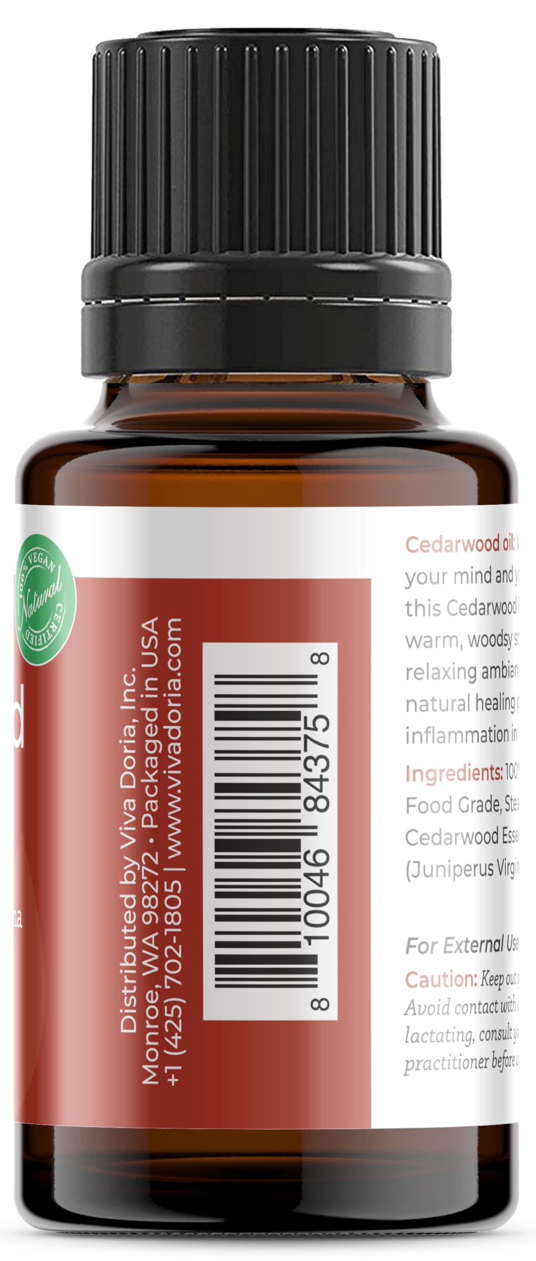 Viva Doria Cedarwood Essential Oil | 100% Pure, Undiluted, 15 mL | Therapeutic Grade