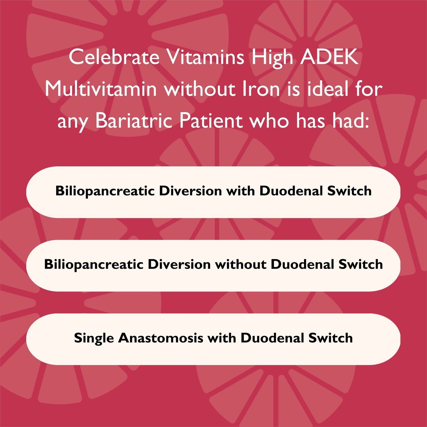 Celebrate Vitamins Multi ADEK Chewables Iron Free | Bariatric Multivitamin 60 Tablets