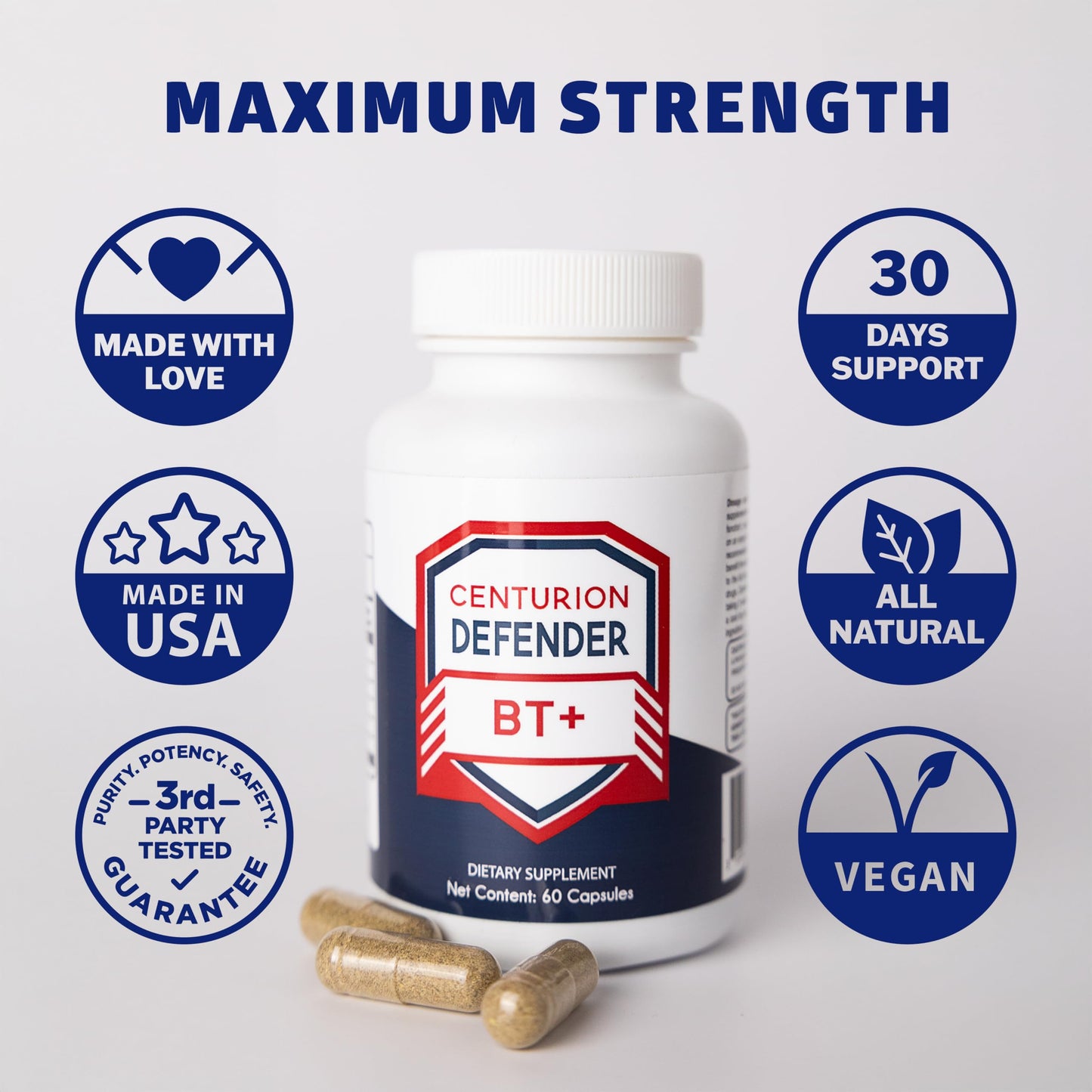 Centurion Defender BT+ | Natural Circulation Support Supplement — 60 Caps