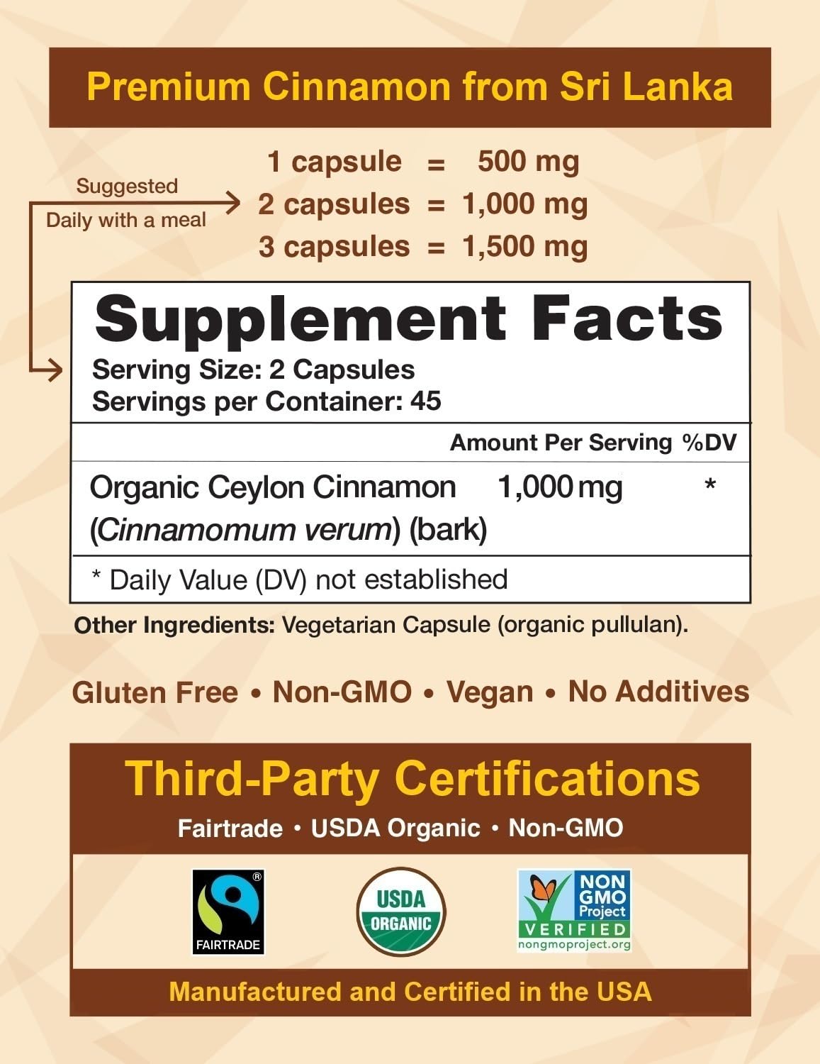 Ceylon Cinnamon Shop – Organic Ceylon Cinnamon Supplement, 90 Capsules