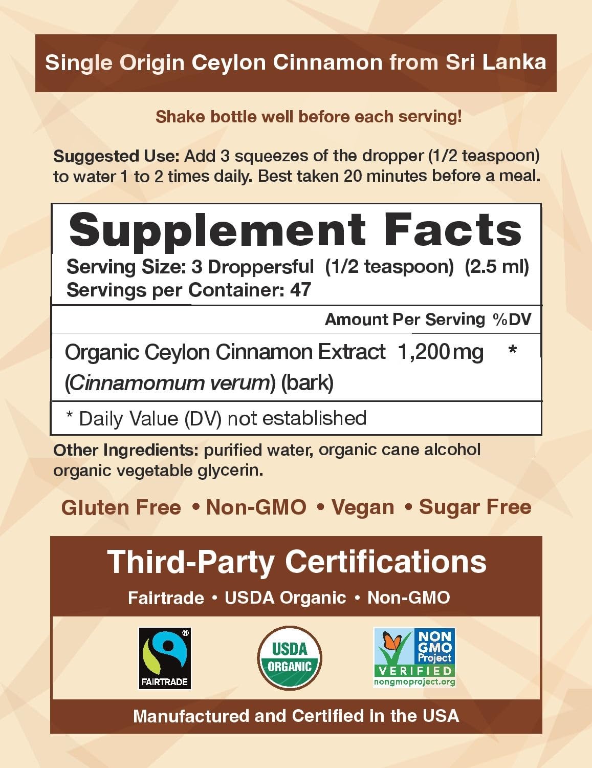 Ceylon Cinnamon Shop CinnaGold™ Organic Ceylon Cinnamon - 4 oz High-Potency Liquid Extract (100% Certified) – Super Antioxidant BritishVita | Premium UK Vitamins & Wellness Supplements