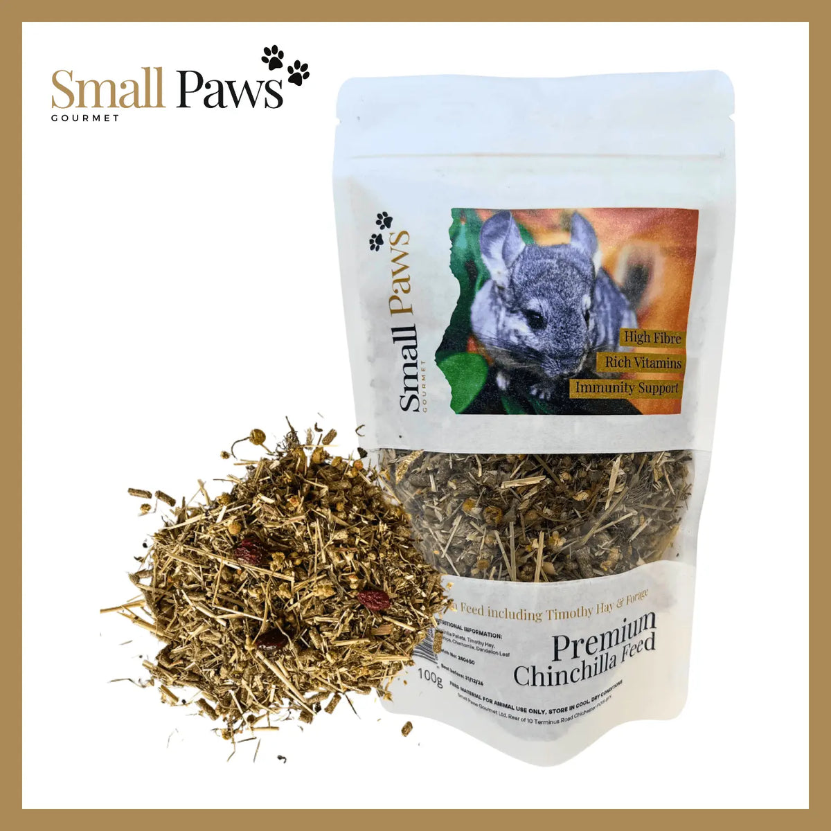 Small Paws Premium Chinchilla Feed Small Paws Gourmet