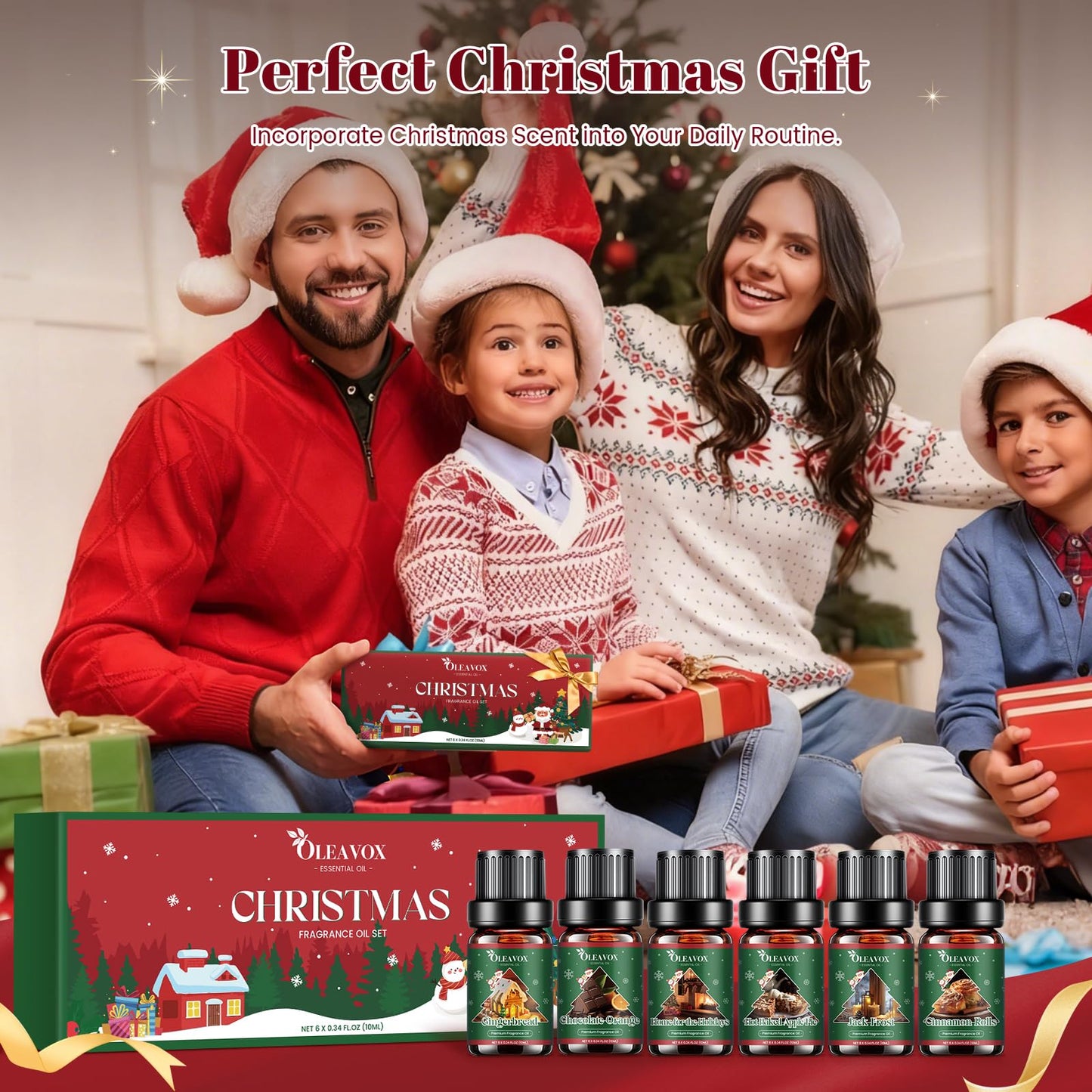 Christmas Essential Oils Set – 6 Premium Winter Fragrance Oils for Diffusers