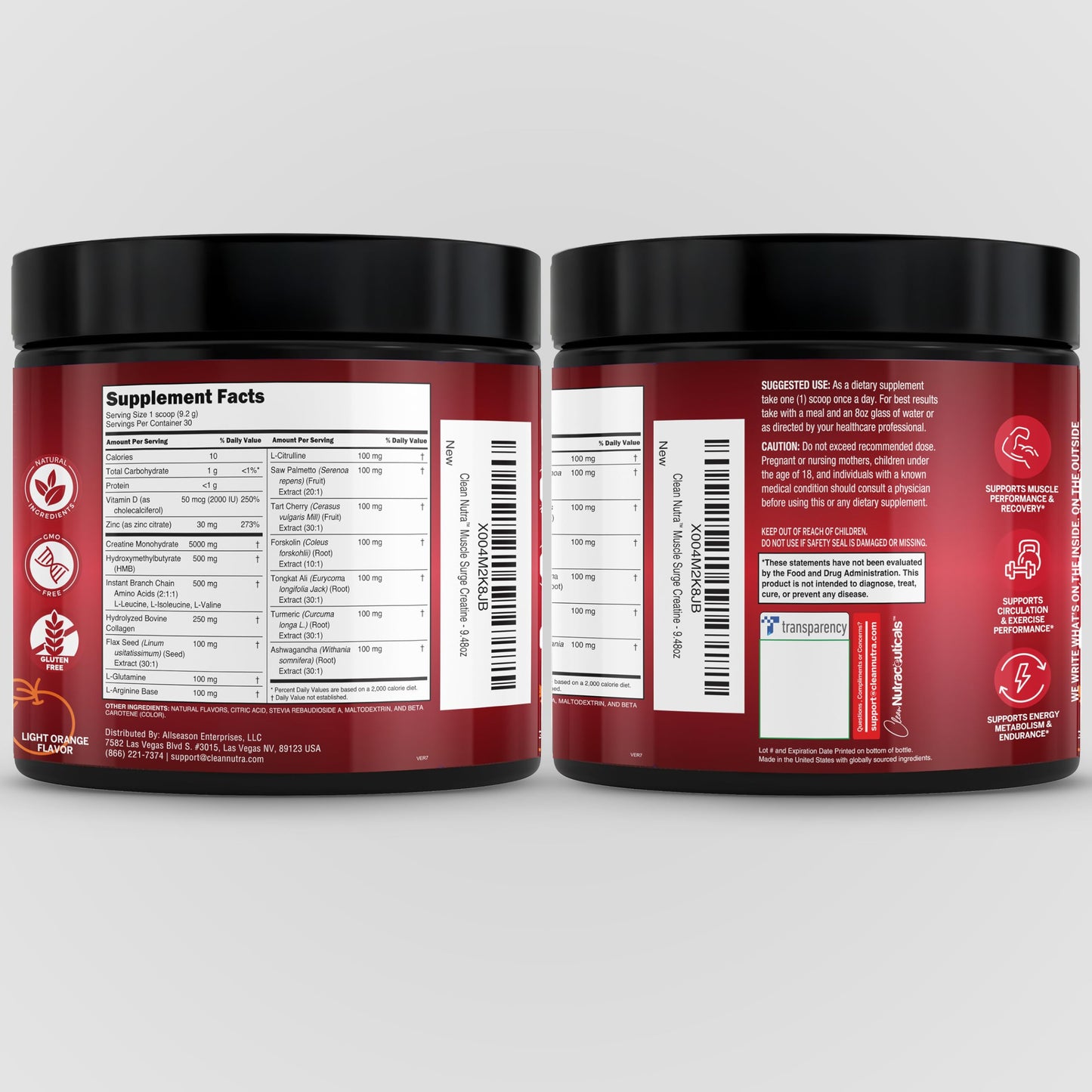 Clean Nutra Creatine Powder for Men – HMB, BCAA, L-Arginine & L-Citrulline | Preworkout