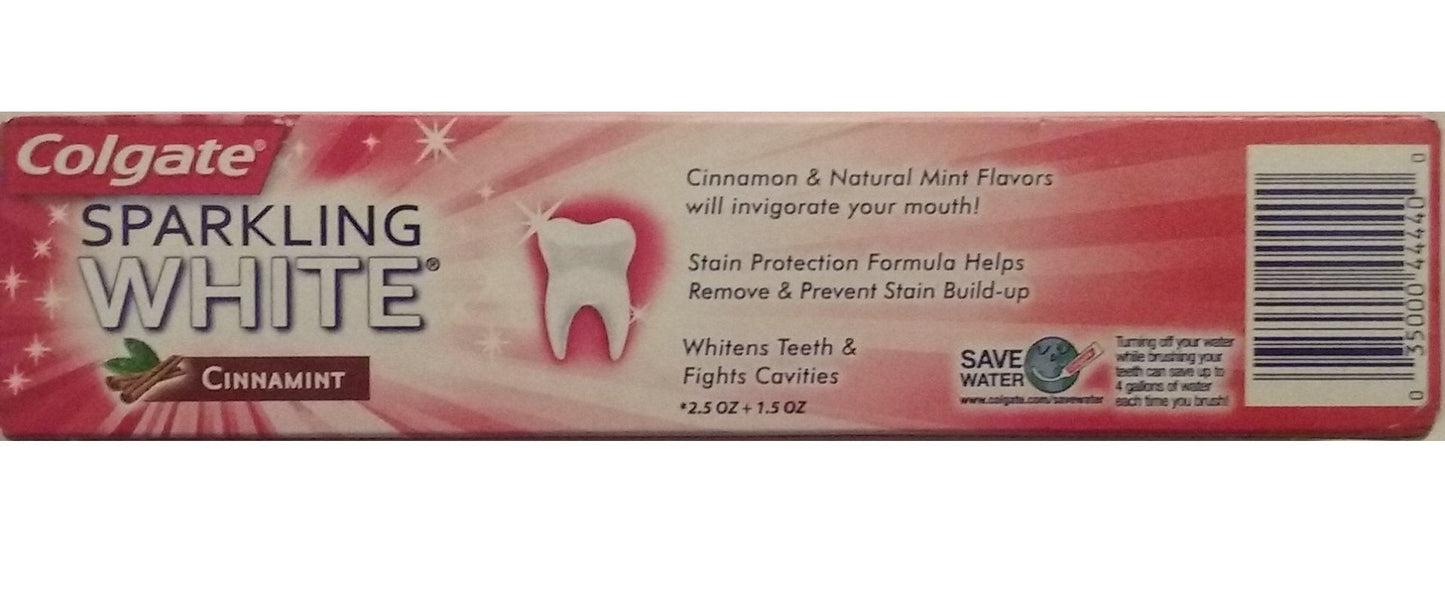 Colgate Anticavity Fluoride Toothpaste - Sparkling White Cinnamint (Gluten Free)