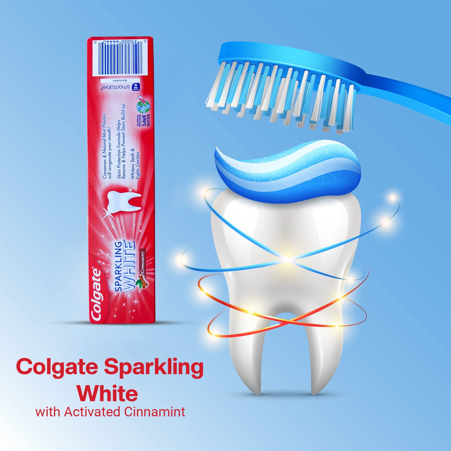 Colgate Cinnamint Fluoride Toothpaste – Cinnamon Mint, Deep Clean, Whitening, 5-Pack