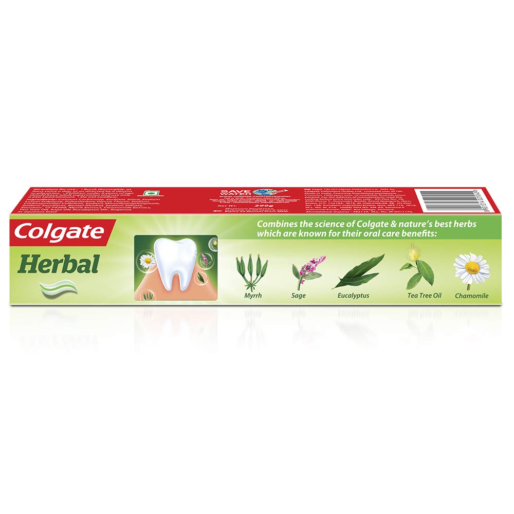 Colgate Herbal Toothpaste 7 oz – Natural Eucalyptus, Tea Tree & Chamomile