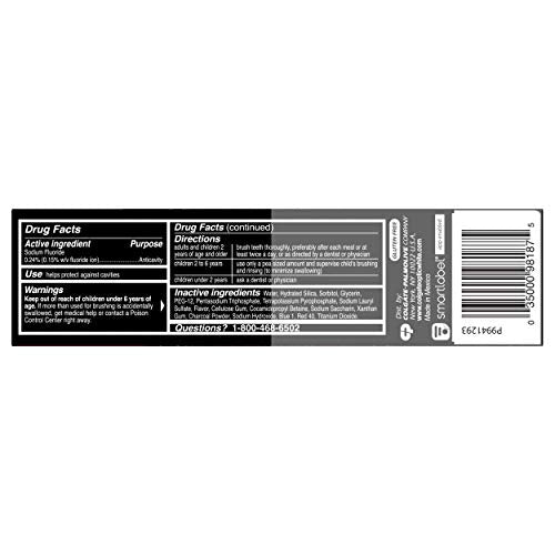 Colgate Optic White Charcoal Toothpaste, 3 Pack, Cool Mint - Enamel-Safe