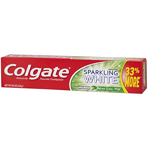 Colgate Sparkling White Whitening Toothpaste, Mint - 8 oz (6 Pack)
