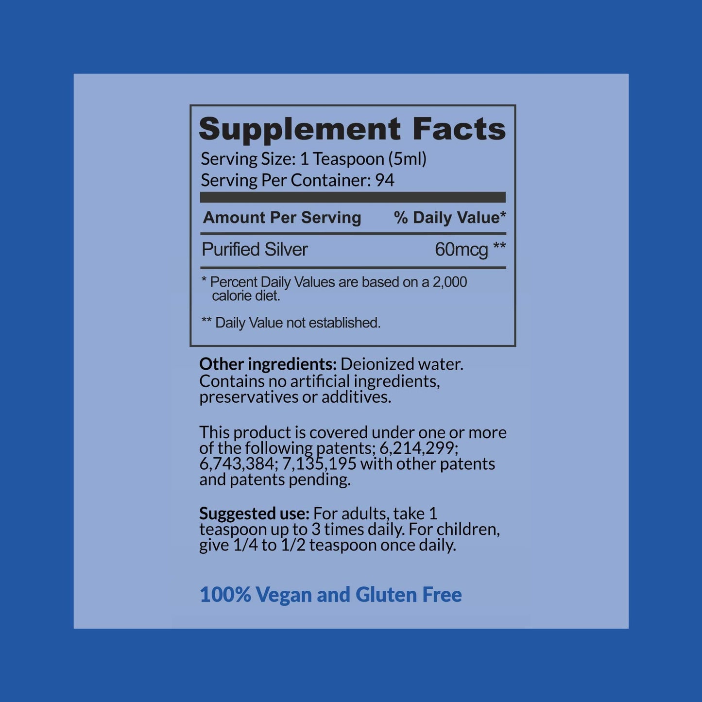 Colloidal Silver Liquid 12 PPM - 16 oz | All Natural Immune Support, 96 Servings