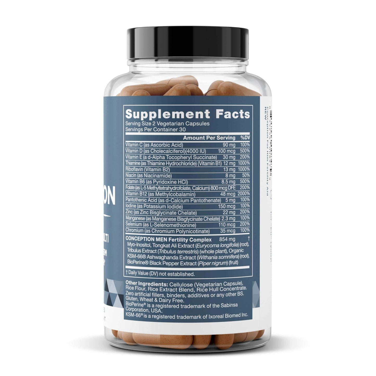 Conception For Him – Men’s Fertility Supplements (Ashwagandha, Folate, Zinc, Magnesium) – 120 Veg Soft Capsules