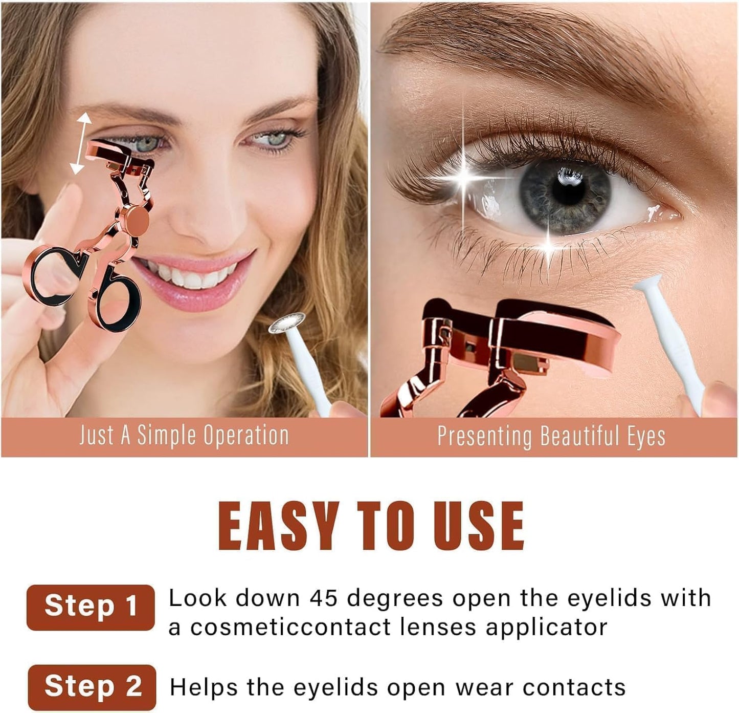 Contact Lens Applicator Tool - Rose Gold | Easy Apply/Remove for Beginners