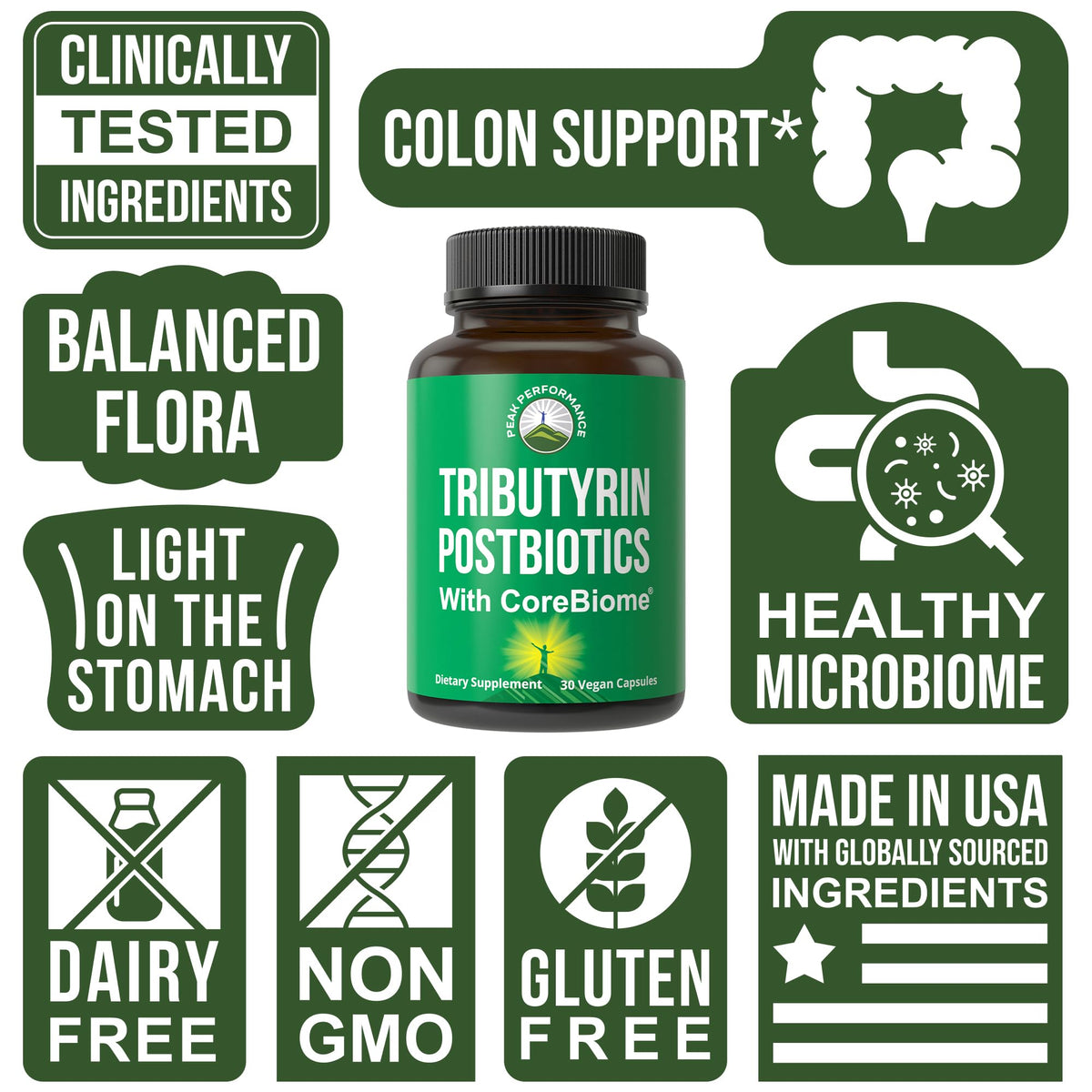 CoreBiome Tributyrin Postbiotic for Gut Health Clinically Tested BritishVita | Premium UK Vitamins & Wellness Supplements
