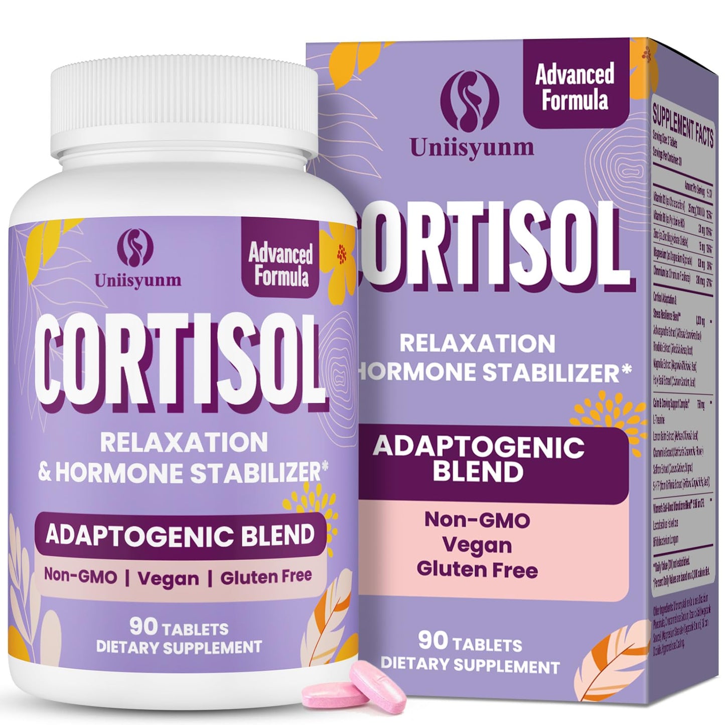 Cortisol Supplements for Women – 16-in-1 Detox with Magnesium, Ashwagandha, L-Theanine & Probiotics | 90 Tablets