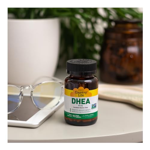 Country Life DHEA 25mg – 90 Vegan Capsules | Gluten Free, Vegan, Non-GMO (Pack of 2)