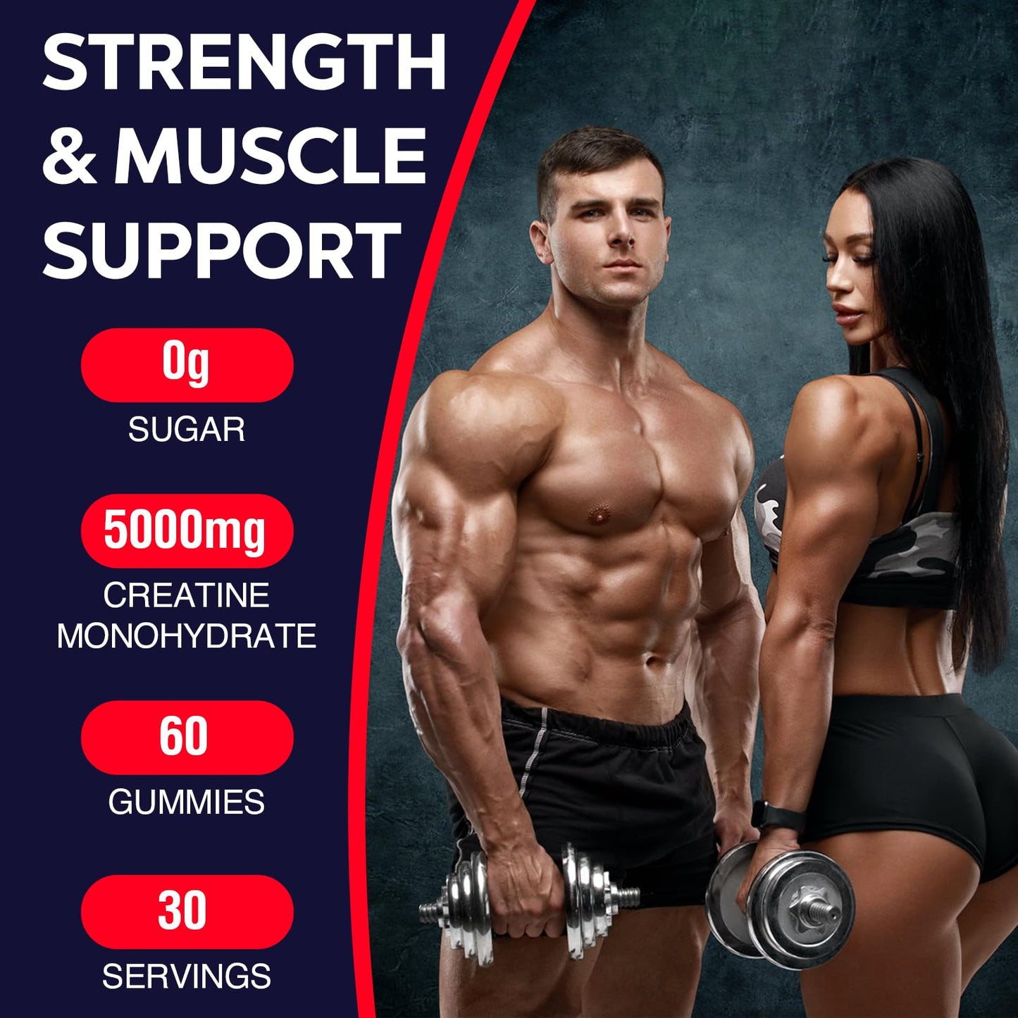 Creatine Monohydrate Gummies for Women & Men – Taurine & B6 (2 Packs)
