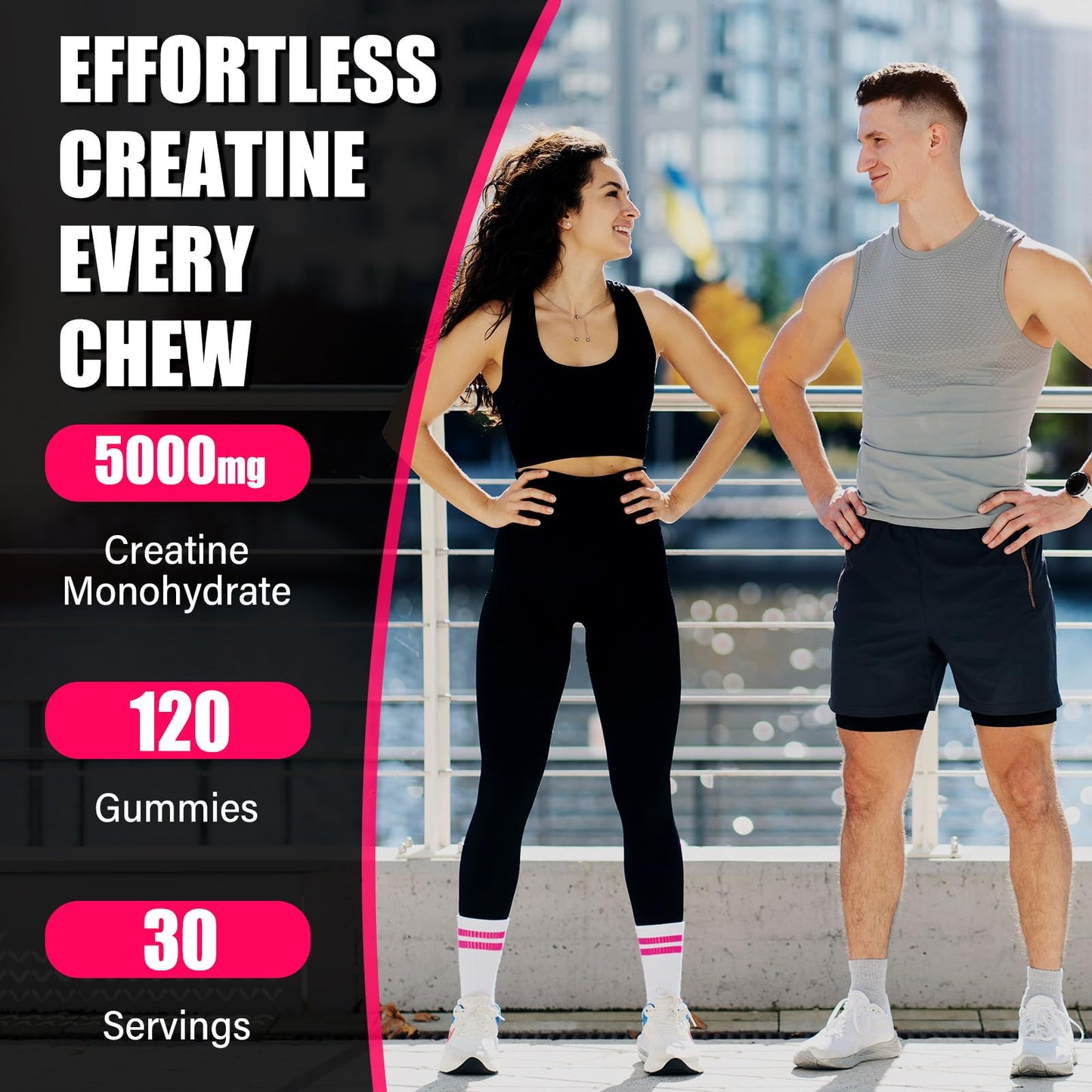 Creatine Monohydrate Gummies 5000mg – 120 Count, Mixed Berry