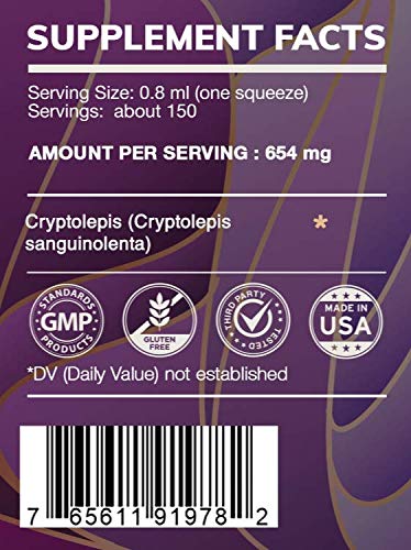 Earth's Love Cryptolepis Alcohol Herbal Extract Tincture - Wildcrafted Sanguinolenta, 4 oz