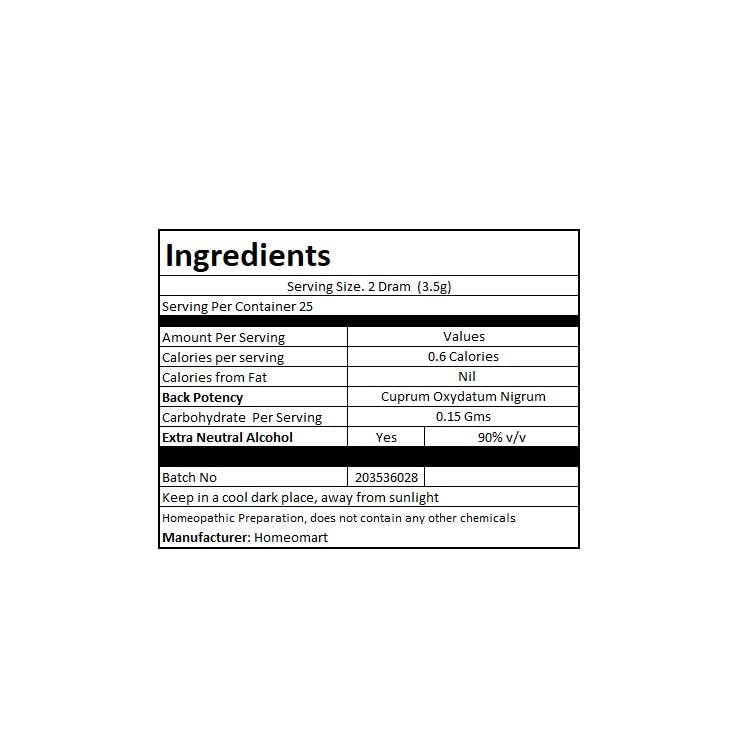 Cuprum Oxydatum Nigrum Homeopathy Pellets 6C – Pack of 3 | Homeomart
